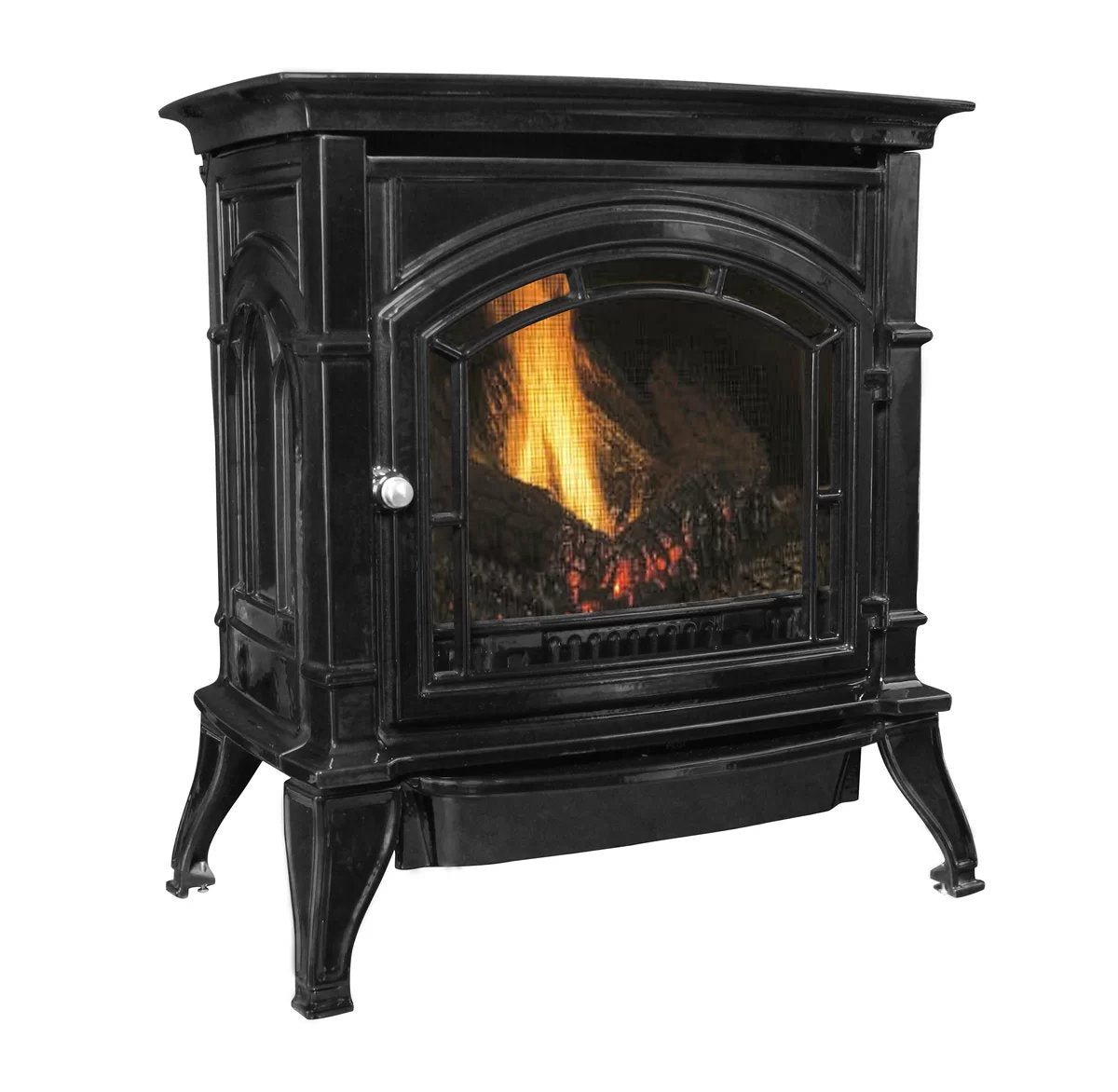 Ashley 1,500 Sq Ft Vent Free Cast Iron Liquid Propane Gas Stove – Black AGC500VFLP