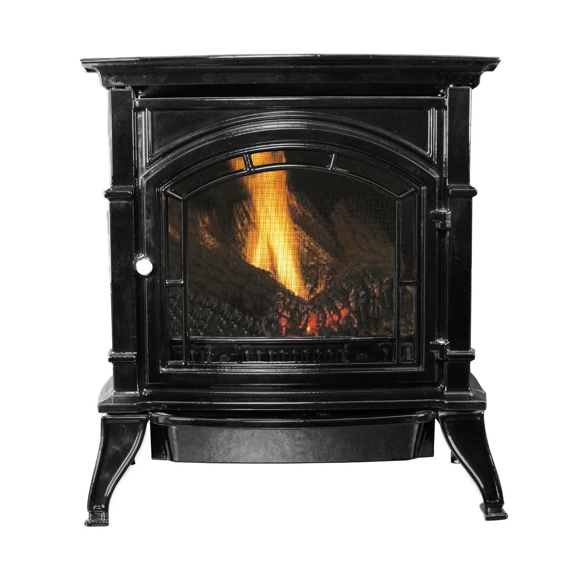 Ashley 1,500 Sq Ft Vent Free Cast Iron Natural Gas Stove – Black AGC500VFN
