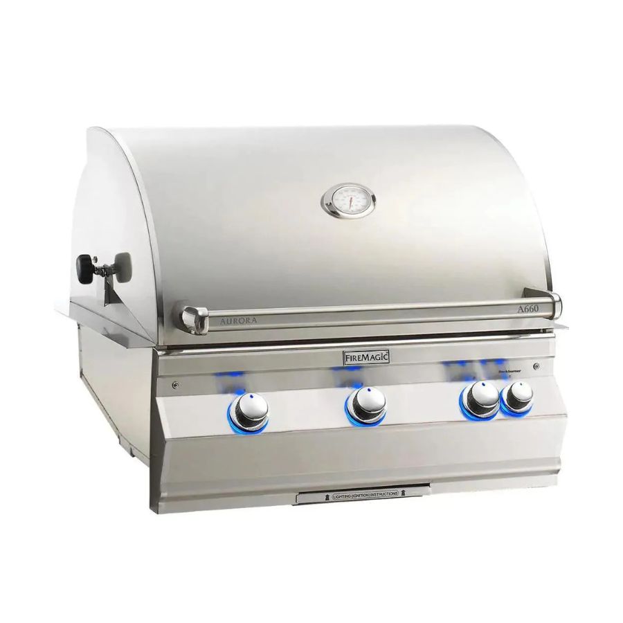 Fire Magic Aurora A660I 30-Inch Built-In Natural Gas Grill With Rotisserie And Analog Thermometer - A660I-8EAN