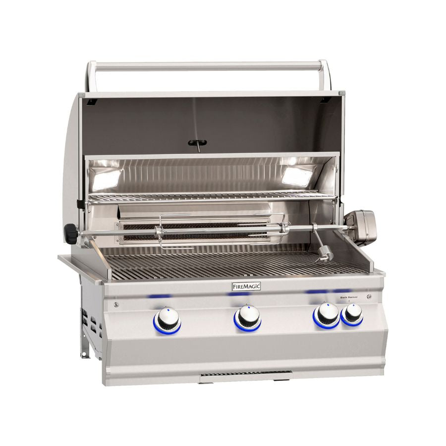 Fire Magic Aurora A660I 30-Inch Built-In Natural Gas Grill With Rotisserie And Analog Thermometer - A660I-8EAN