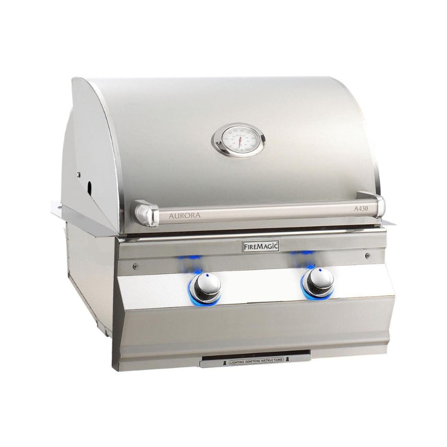 Fire Magic Aurora A430I 24-Inch Built-In Natural Gas Grill With Analog Thermometer - A430I-7EAN