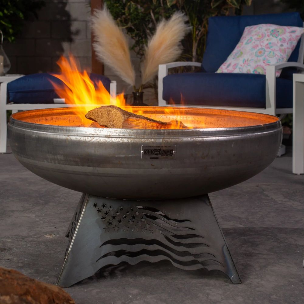 Ohio Flame Liberty Fire Pit Stars and Stripes