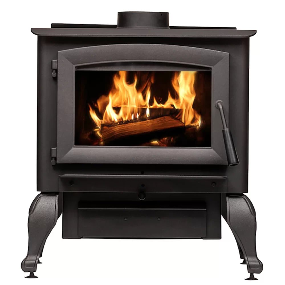 US Stove 2,500 Sq. Ft. Wood Stove with Cast Iron Legs & Blower US2500E-BL