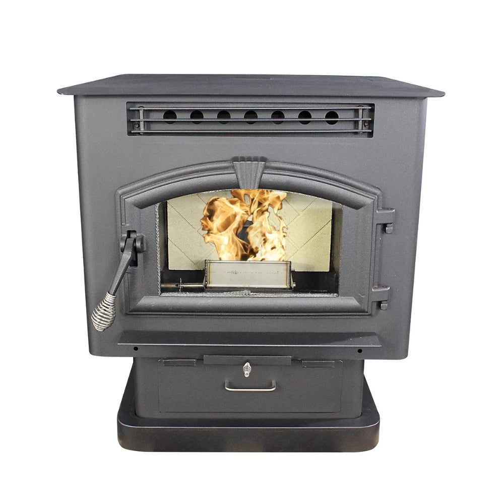 US Stove 6041 Multi-Fuel Stove – Heats up to 2,000 Sq. Ft. with 60 lb Hopper